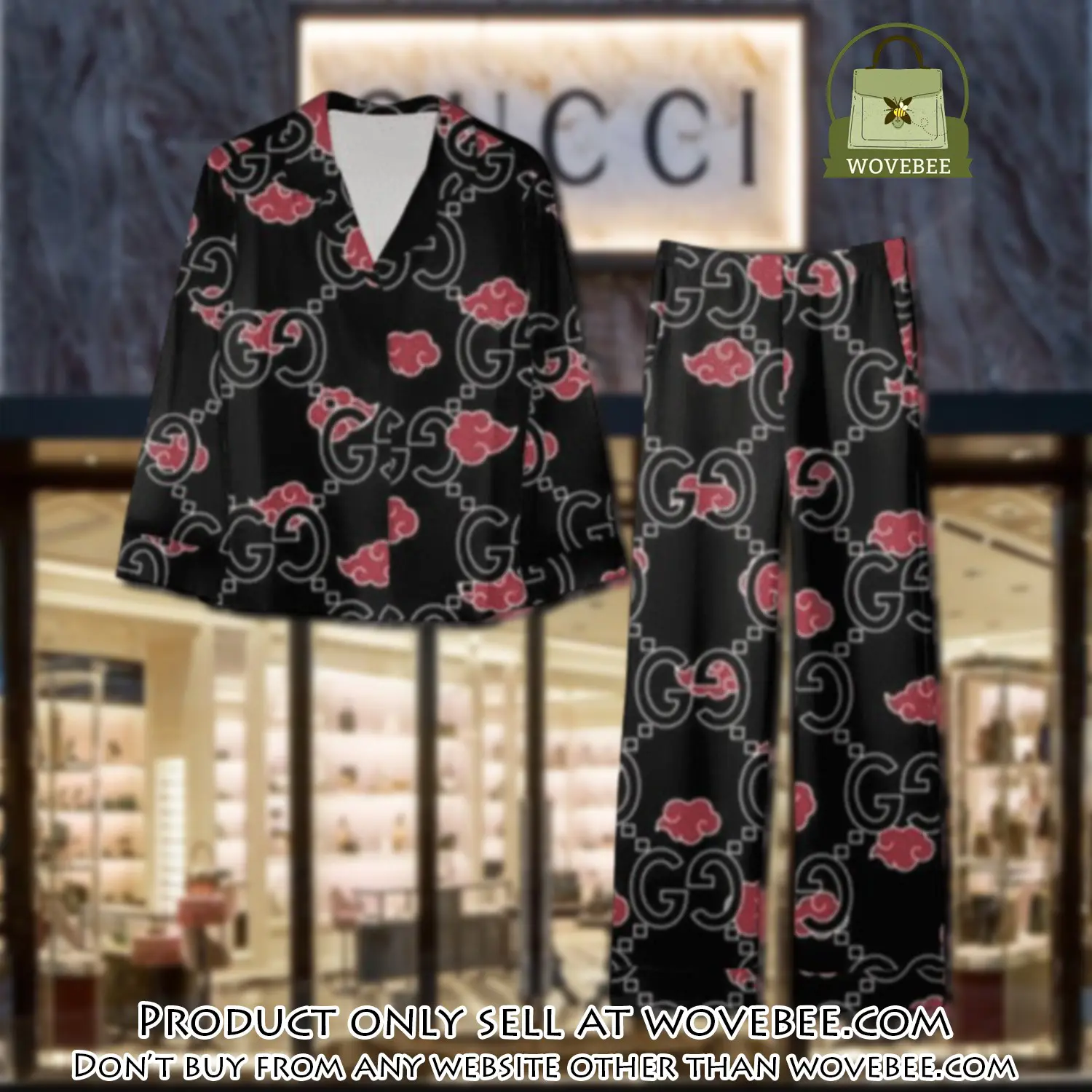 Trending luxury gc satin pajama set pjs1053 wvb1359979